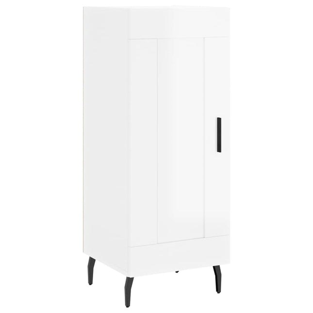 skænk 34,5x34x90 cm konstrueret træ hvid højglans