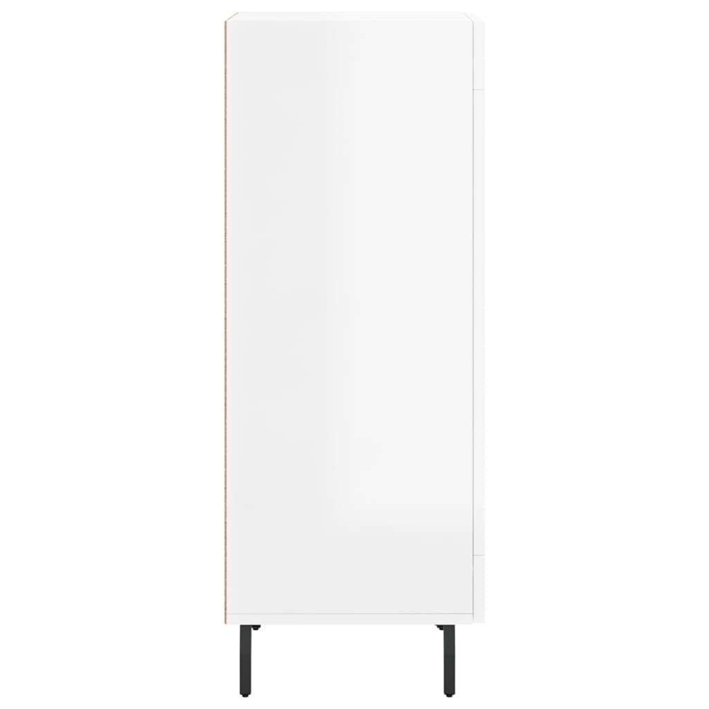 skænk 34,5x34x90 cm konstrueret træ hvid højglans