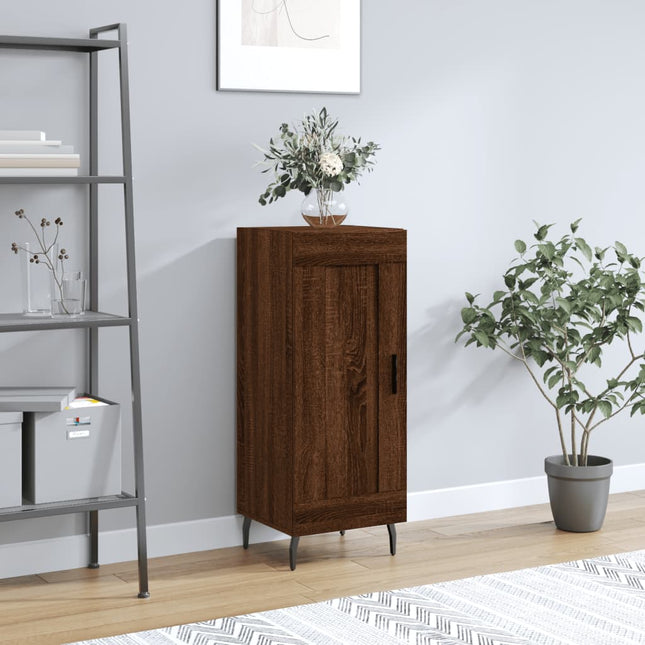 skænk 34,5x34x90 cm konstrueret træ brun egetræsfarve