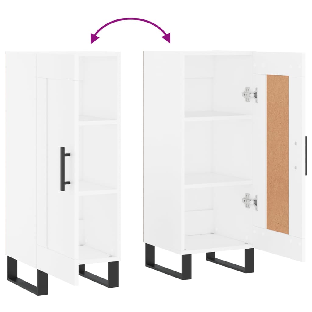 skænk 34,5x34x90 cm konstrueret træ hvid