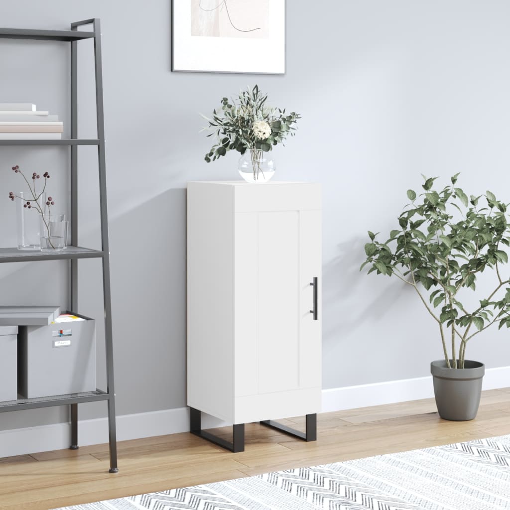 skænk 34,5x34x90 cm konstrueret træ hvid