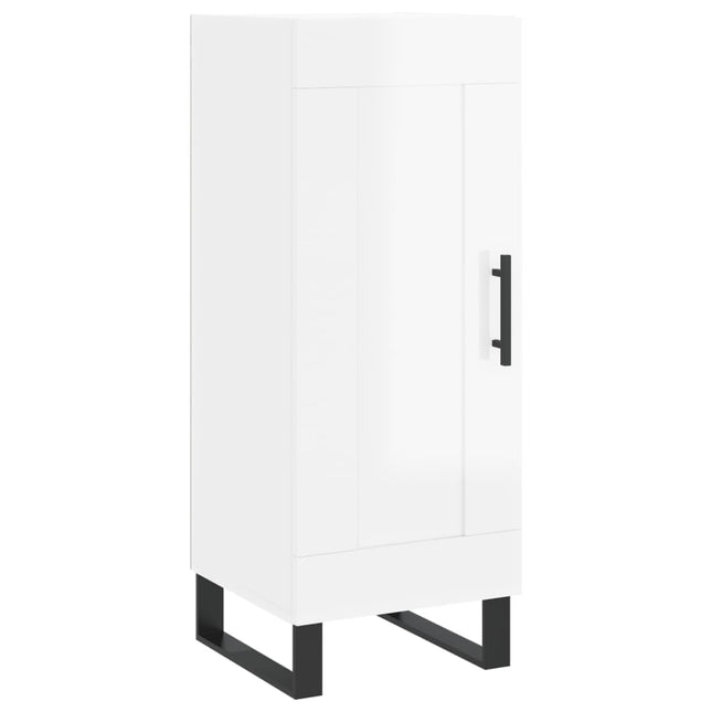 skænk 34,5x34x90 cm konstrueret træ hvid højglans