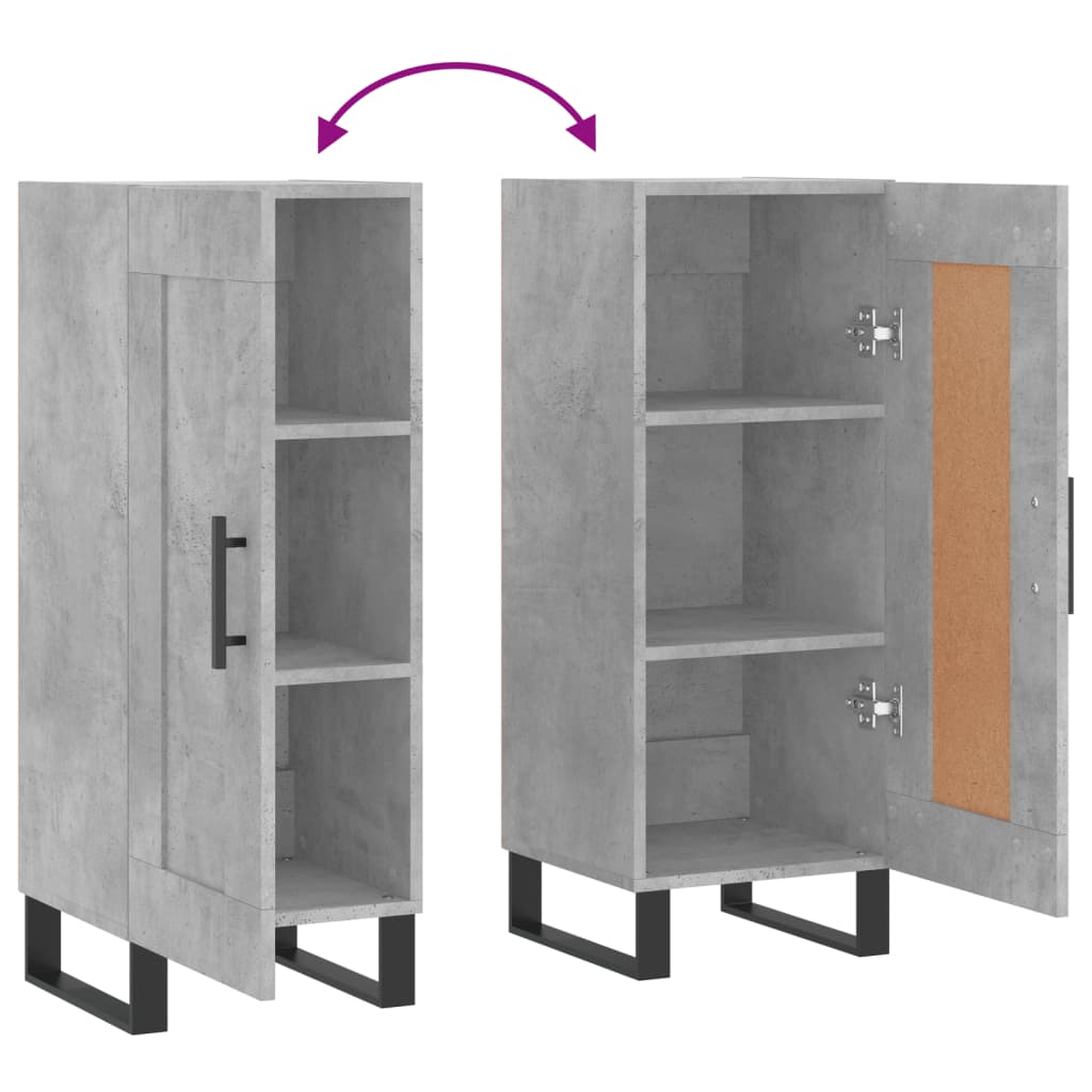 skænk 34,5x34x90 cm konstrueret træ betongrå