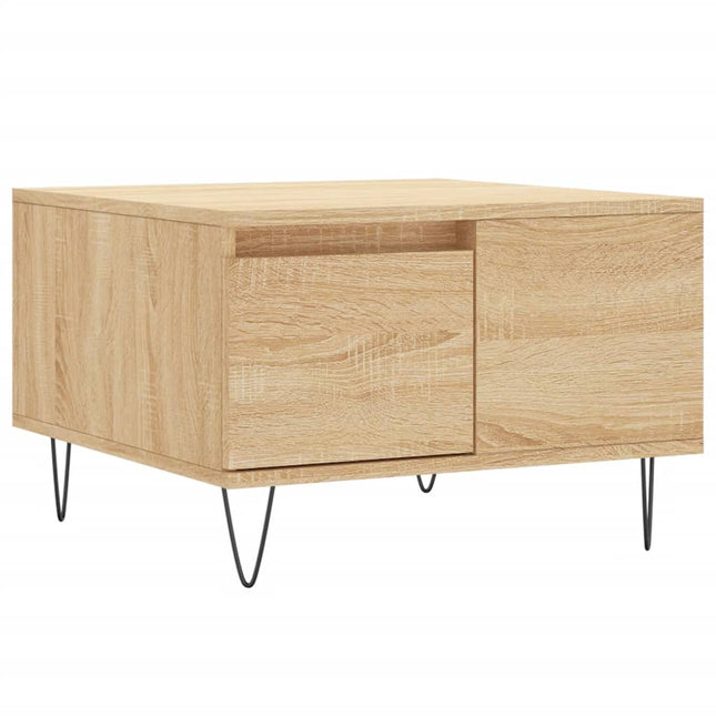 sofabord 55x55x36,5 cm konstrueret træ sonoma-eg
