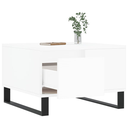sofabord 55x55x36,5 cm konstrueret træ hvid