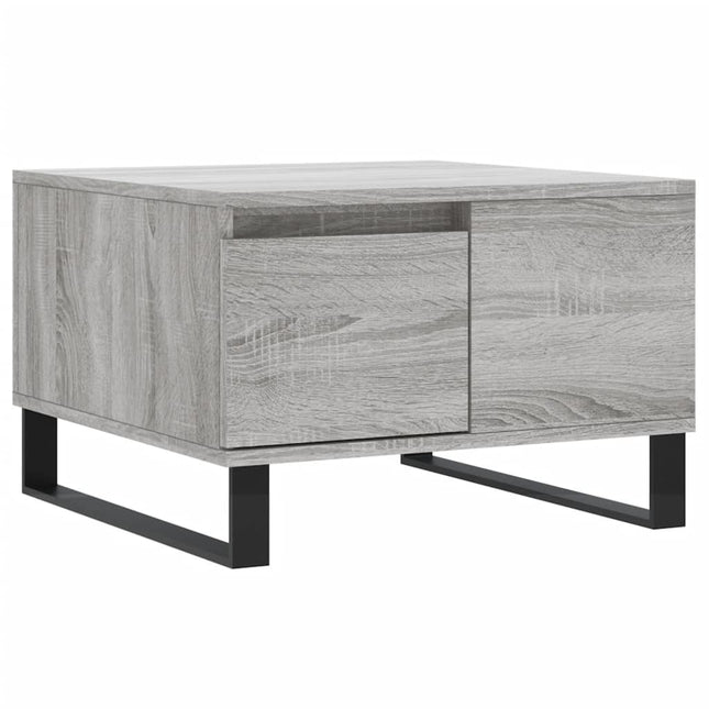 sofabord 55x55x36,5 cm konstrueret træ grå sonoma-eg