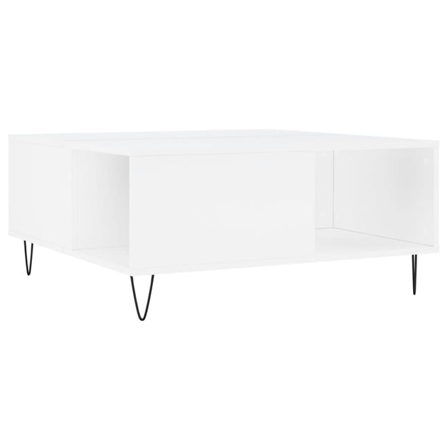 sofabord 80x80x36,5 cm konstrueret træ hvid