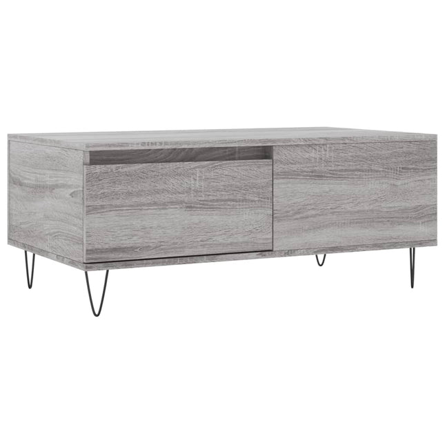 sofabord 90x50x36,5 cm konstrueret træ grå sonoma-eg