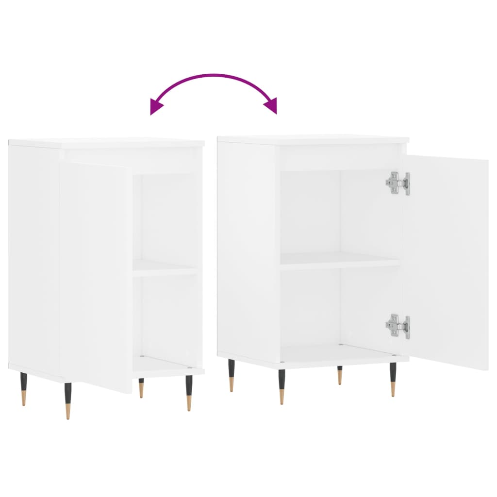 skænke 2 stk. 40x35x70 cm konstrueret træ hvid