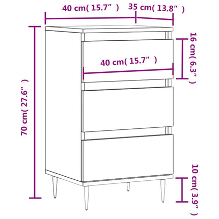 skænk 40x35x70 cm konstrueret træ røget egetræsfarve