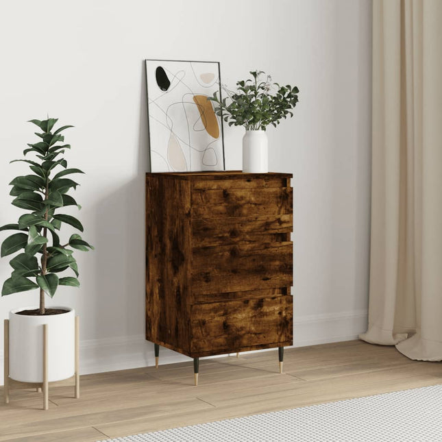 skænk 40x35x70 cm konstrueret træ røget egetræsfarve