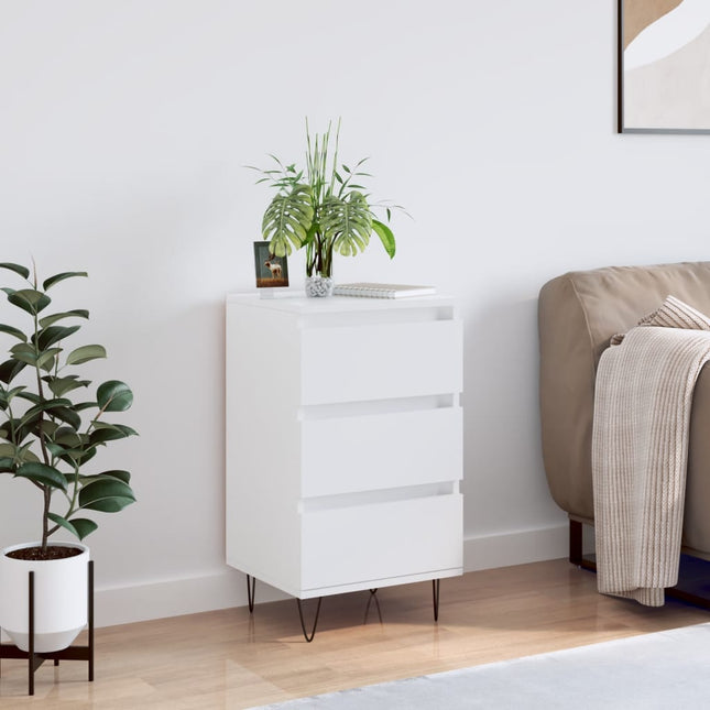 skænk 40x35x70 cm konstrueret træ hvid