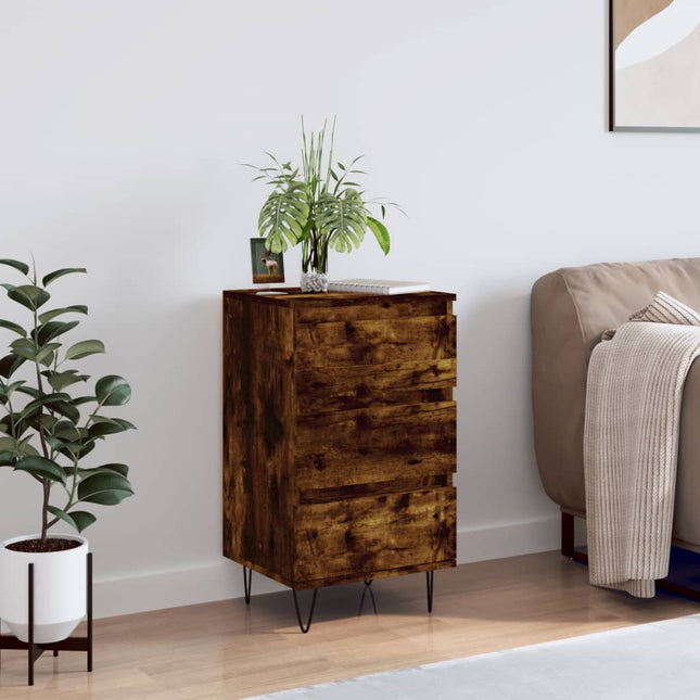 skænk 40x35x70 cm konstrueret træ røget egetræsfarve