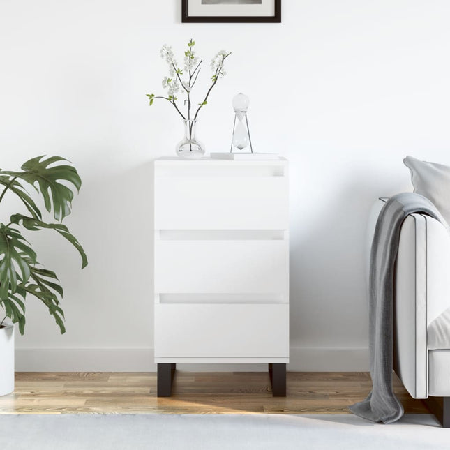skænk 40x35x70 cm konstrueret træ hvid