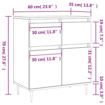 skænk 60x35x70 cm konstrueret træ sonoma-eg