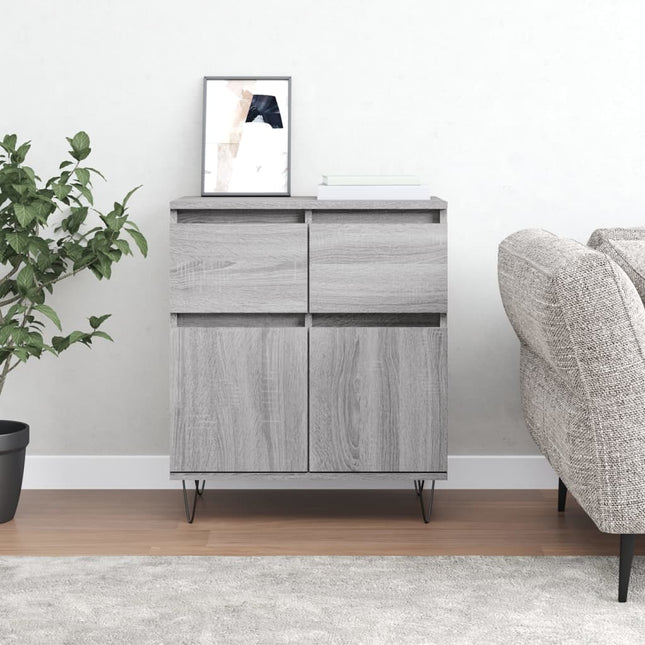 skænk 60x35x70 cm konstrueret træ grå sonoma-eg