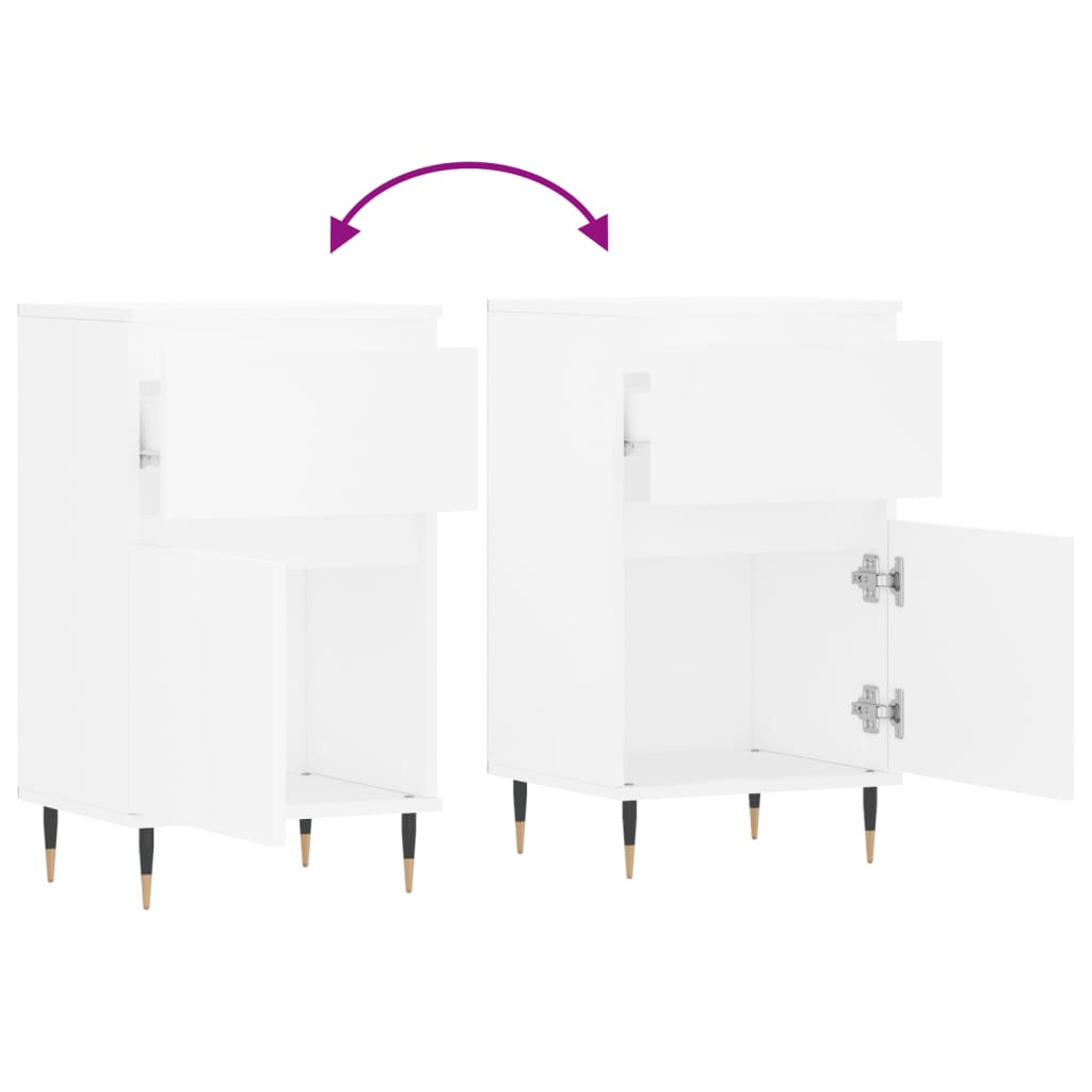 skænk 40x35x70 cm konstrueret træ hvid