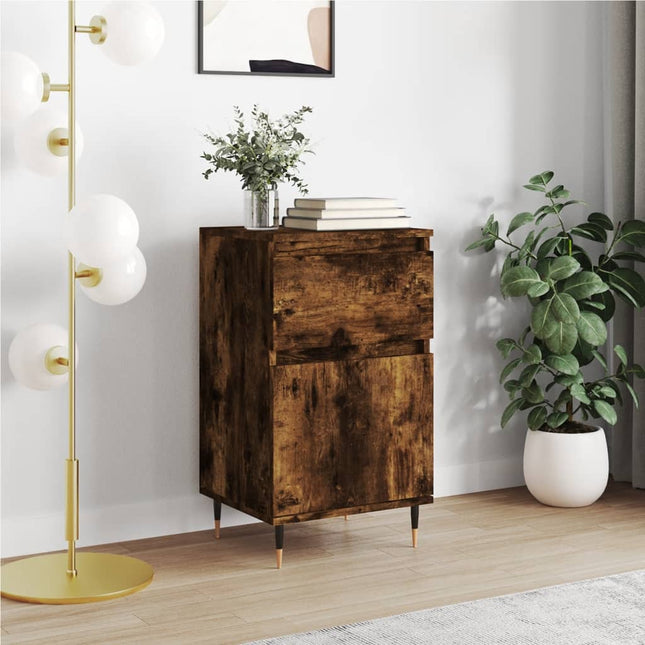 skænk 40x35x70 cm konstrueret træ røget egetræsfarve