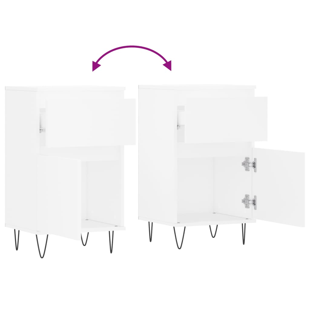 skænke 2 stk. 40x35x70 cm konstrueret træ hvid