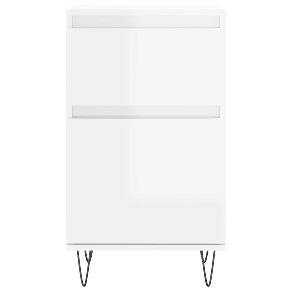 skænke 2 stk. 40x35x70 cm konstrueret træ hvid højglans