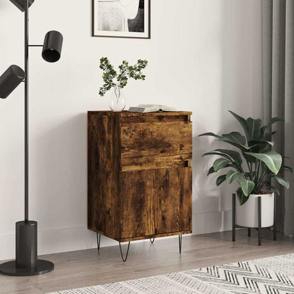 skænk 40x35x70 cm konstrueret træ røget egetræsfarve