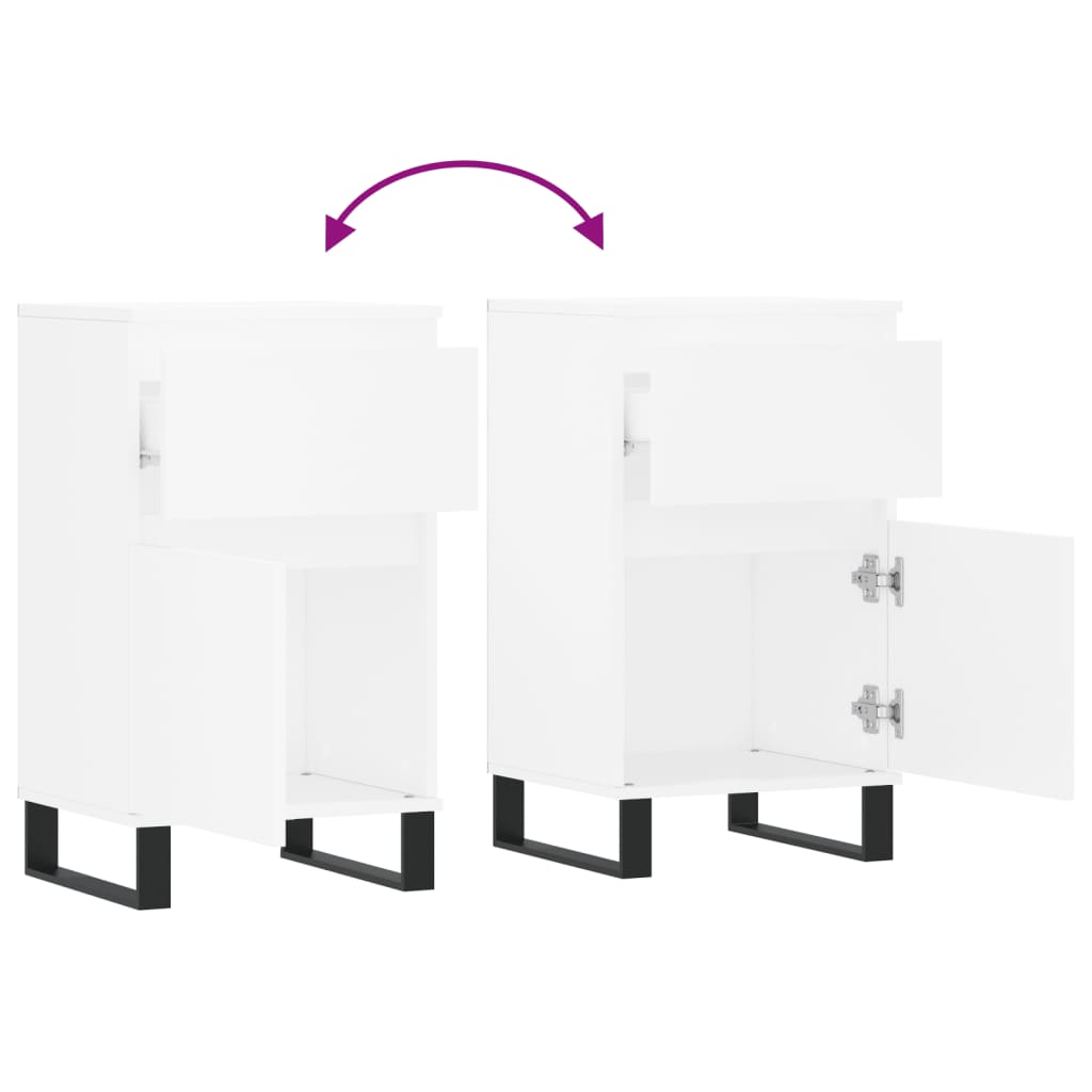 skænke 2 stk. 40x35x70 cm konstrueret træ hvid