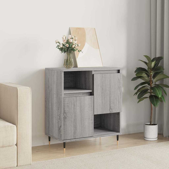 skænk 60x35x70 cm konstrueret træ grå sonoma-eg