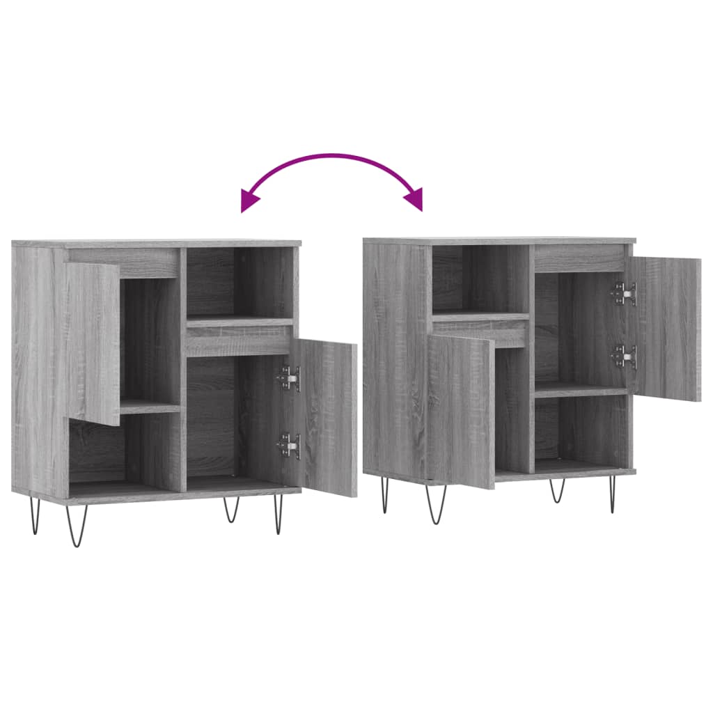 skænk 60x35x70 cm konstrueret træ grå sonoma-eg