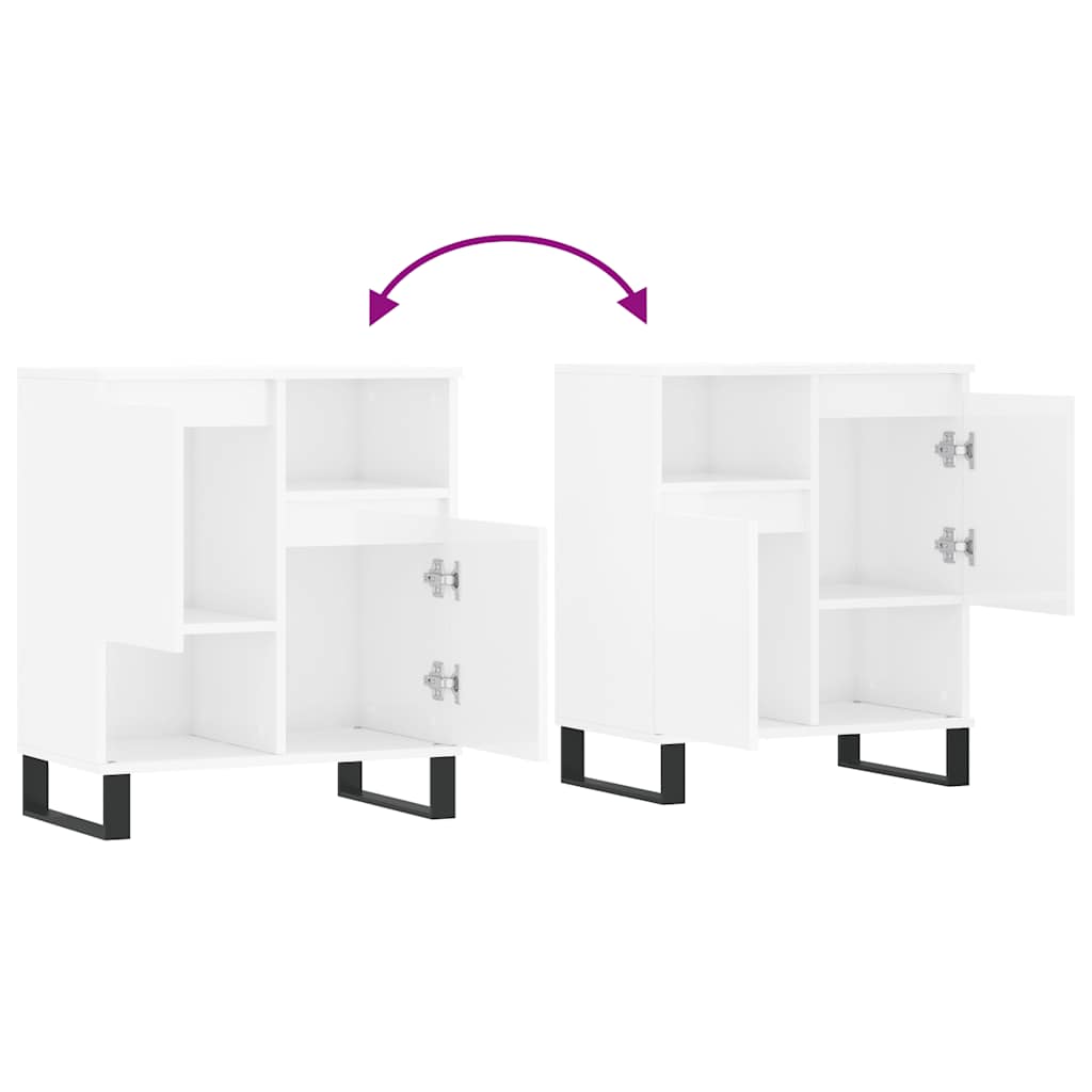 skænk 60x35x70 cm konstrueret træ hvid højglans