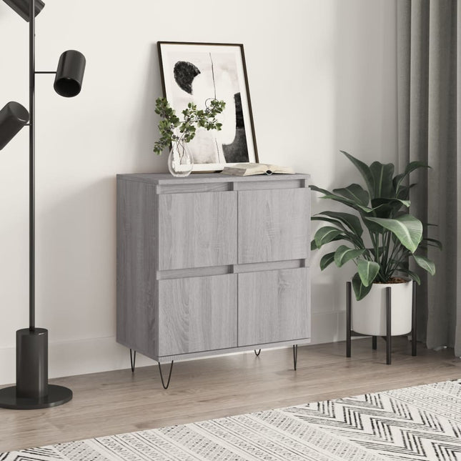 skænk 60x35x70 cm konstrueret træ grå sonoma-eg
