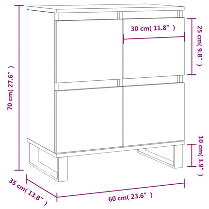 skænk 60x35x70 cm konstrueret træ hvid