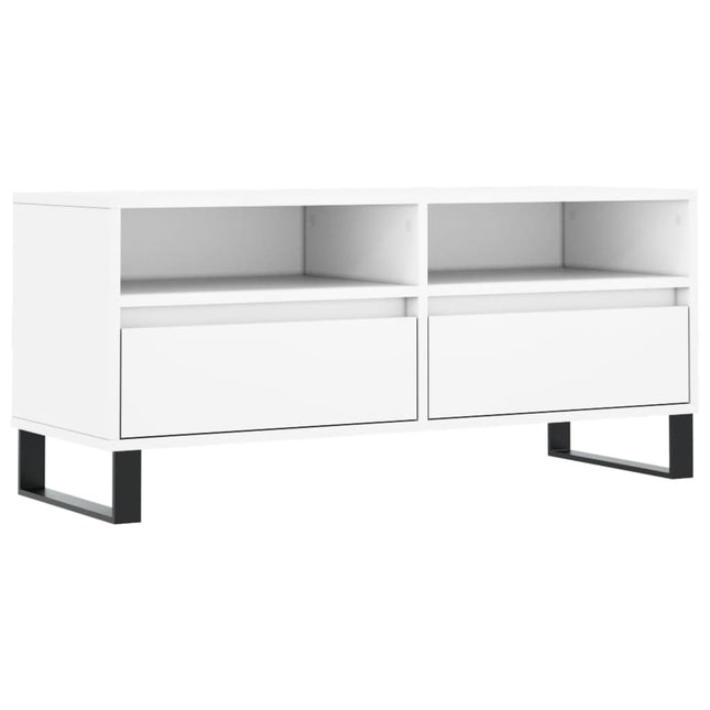 tv-bord 100x34,5x44,5 cm konstrueret træ hvid
