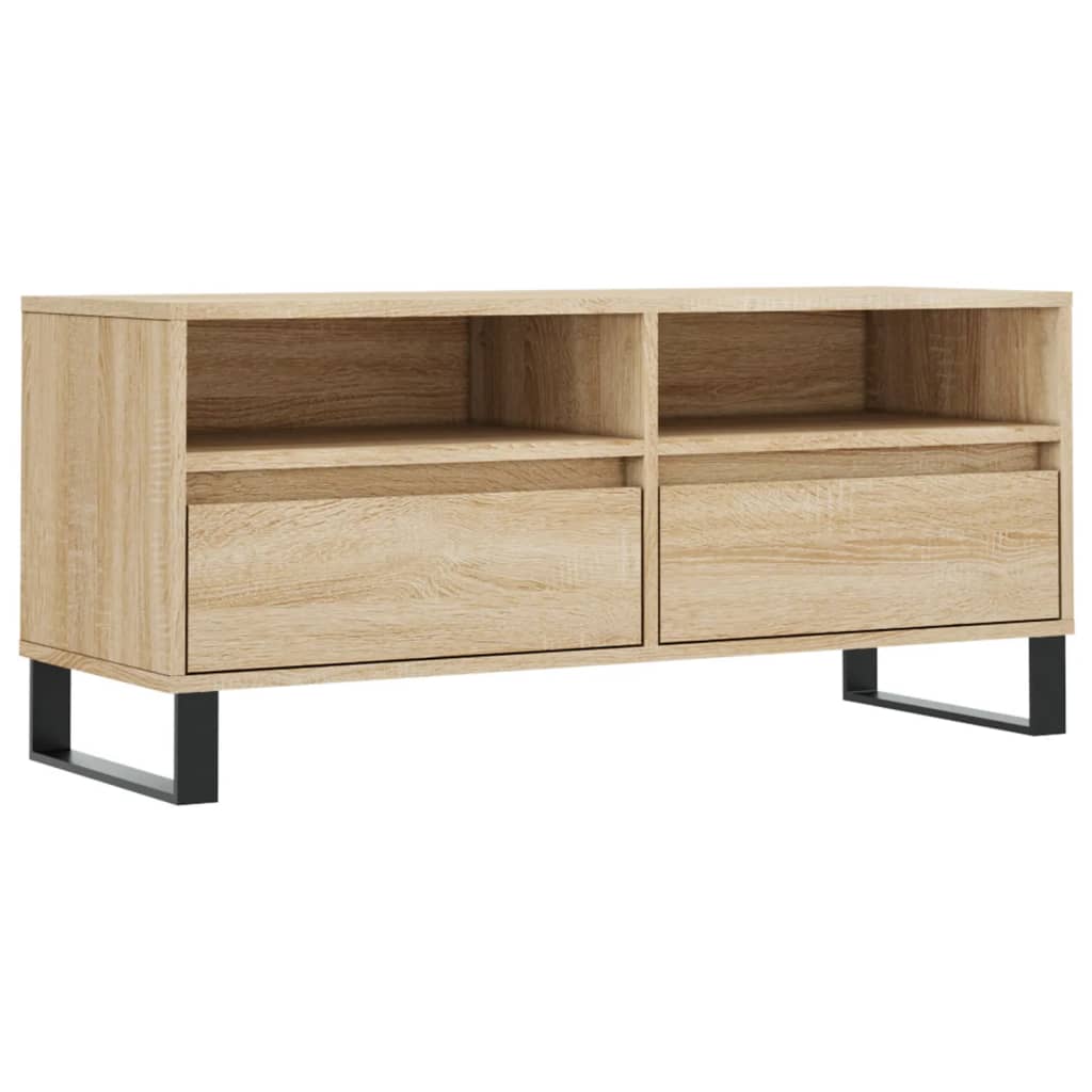 tv-bord 100x34,5x44,5 cm konstrueret træ sonoma-eg