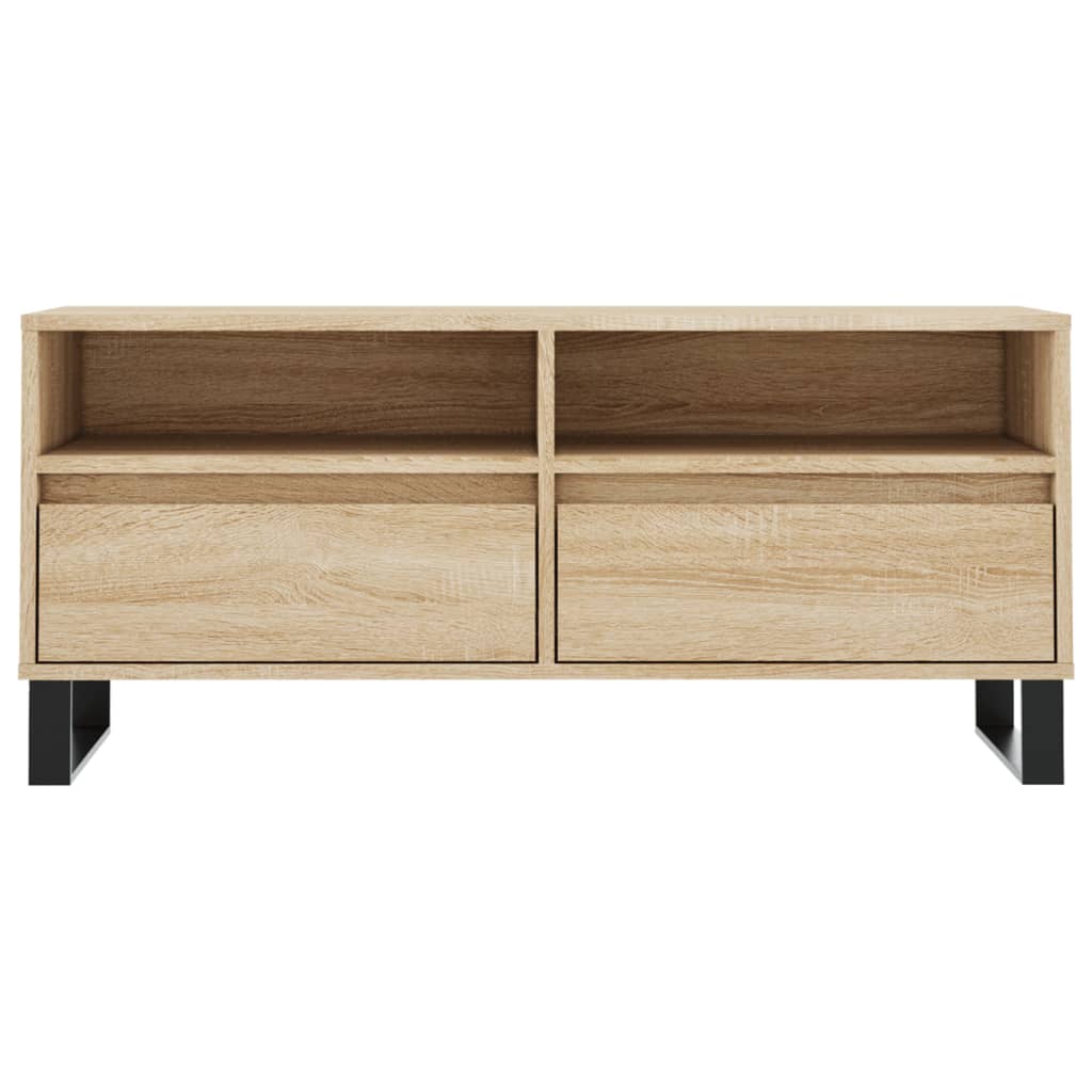 tv-bord 100x34,5x44,5 cm konstrueret træ sonoma-eg