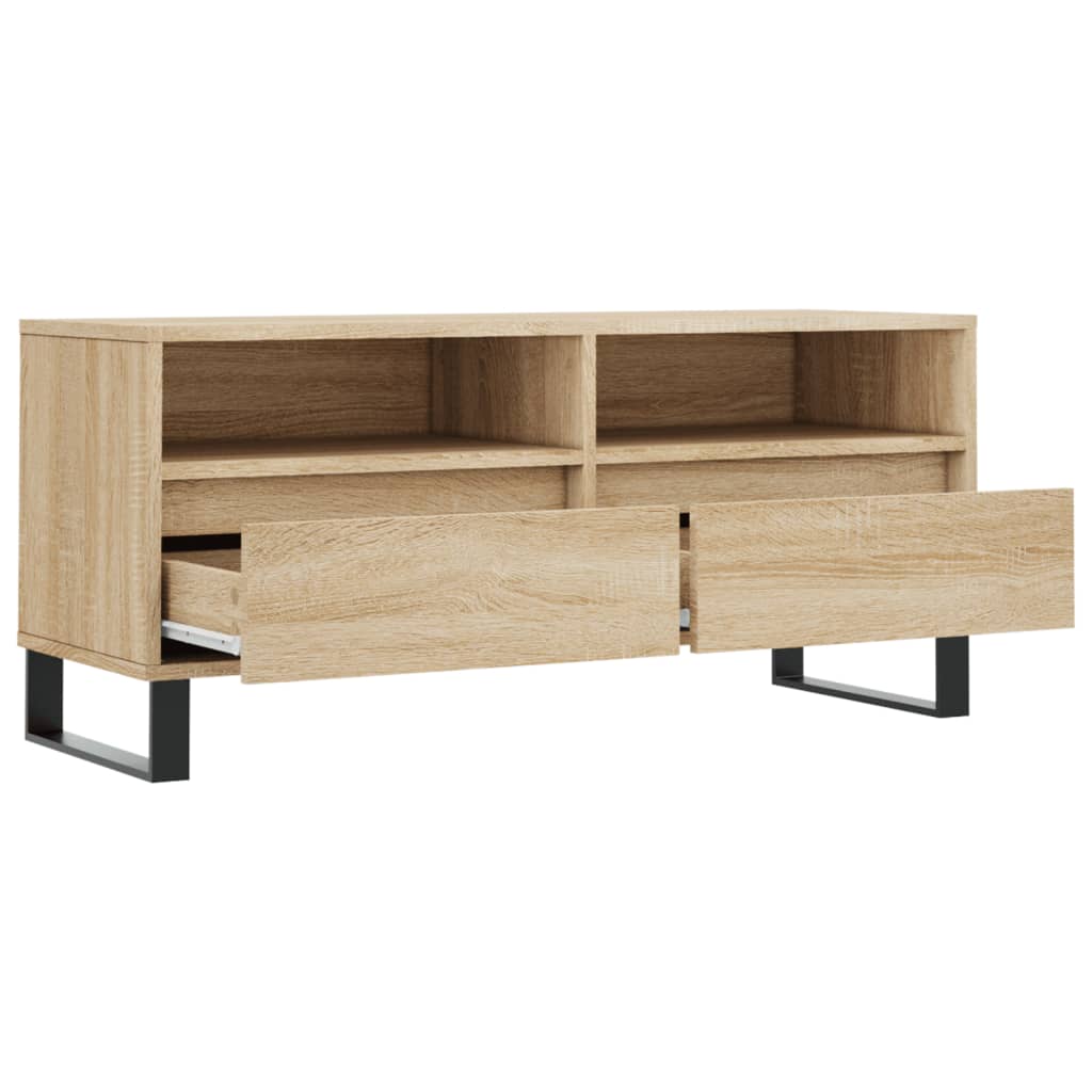 tv-bord 100x34,5x44,5 cm konstrueret træ sonoma-eg
