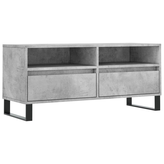 tv-bord 100x34,5x44,5 cm konstrueret træ betongrå