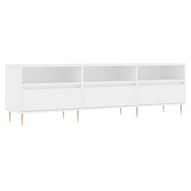 tv-bord 150x30x44,5 cm konstrueret træ hvid