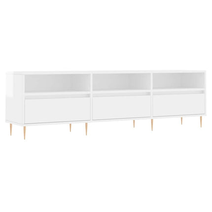 tv-bord 150x30x44,5 cm konstrueret træ hvid højglans