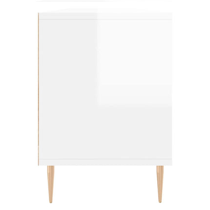 tv-bord 150x30x44,5 cm konstrueret træ hvid højglans