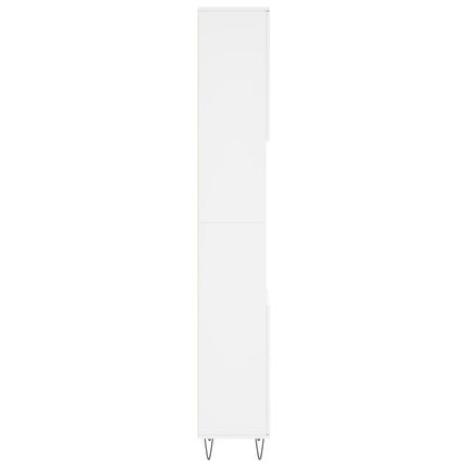 badeværelsesskab 30x30x190 cm konstrueret træ hvid
