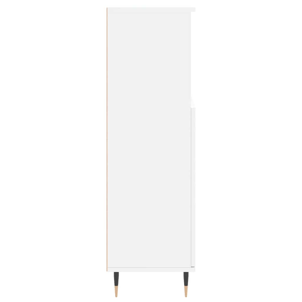 badeværelsesskab 30x30x100 cm konstrueret træ hvid