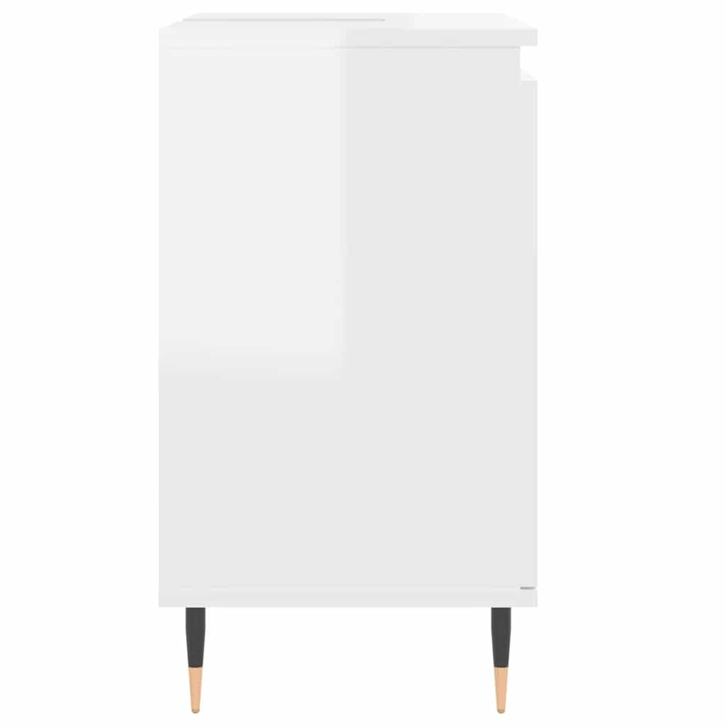 badeværelsesskab 58x33x60 cm konstrueret træ hvid højglans