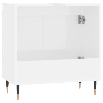 badeværelsesskab 58x33x60 cm konstrueret træ hvid højglans