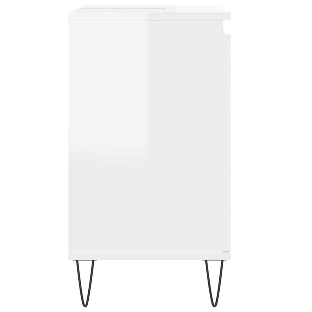 badeværelsesskab 58x33x60 cm konstrueret træ hvid højglans