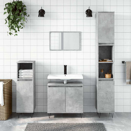 badeværelsesskab 58x33x60 cm konstrueret træ betongrå