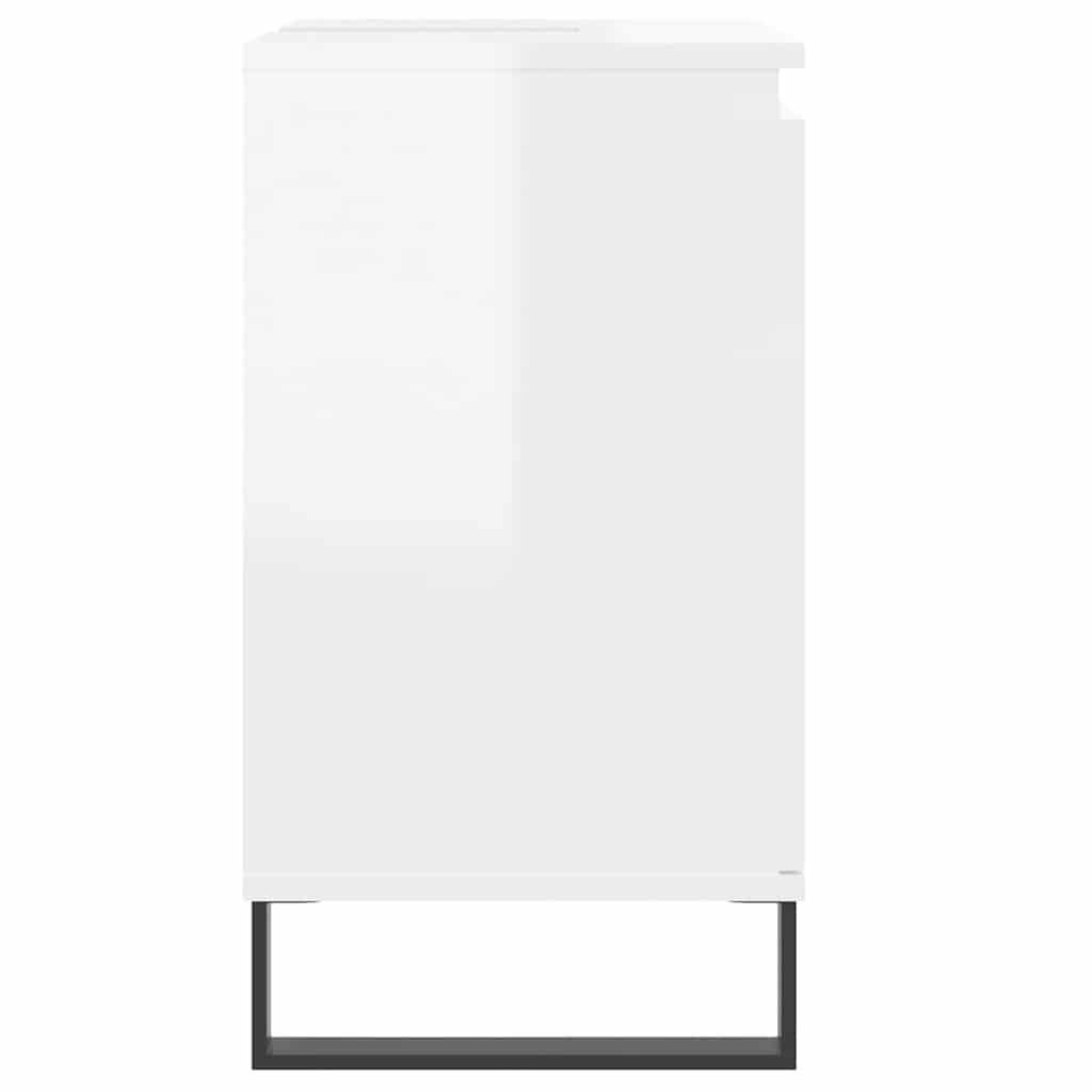 badeværelsesskab 58x33x60 cm konstrueret træ hvid højglans