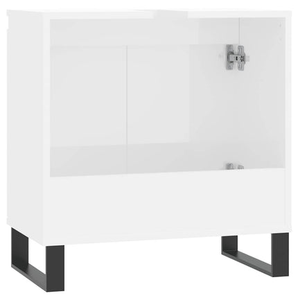 badeværelsesskab 58x33x60 cm konstrueret træ hvid højglans