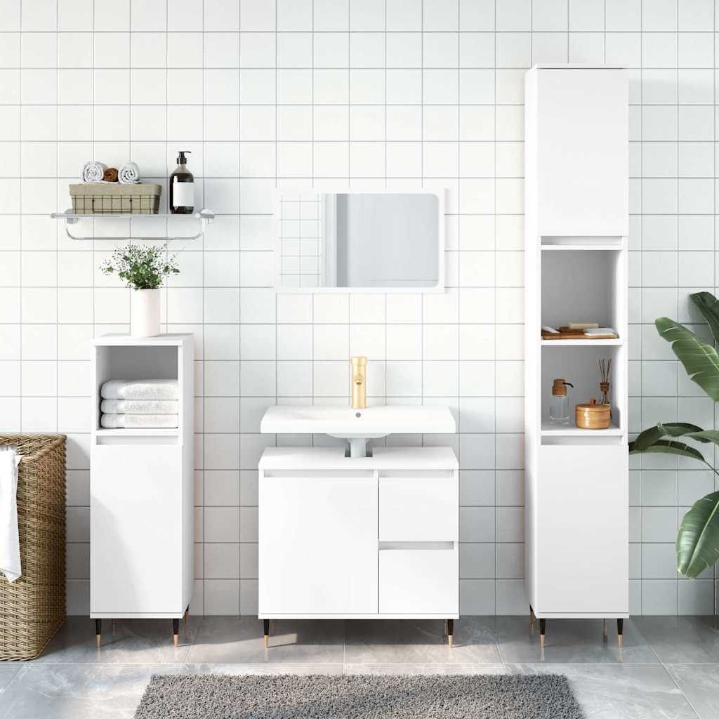 Badeværelsesskab 65×33×60 cm i hvidt konstrueret træ