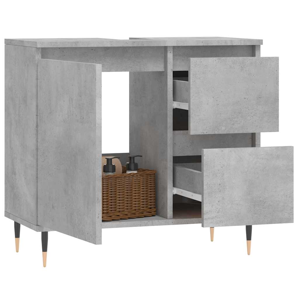 badeværelsesskab 65x33x60 cm konstrueret træ betongrå