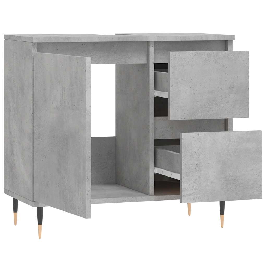 badeværelsesskab 65x33x60 cm konstrueret træ betongrå